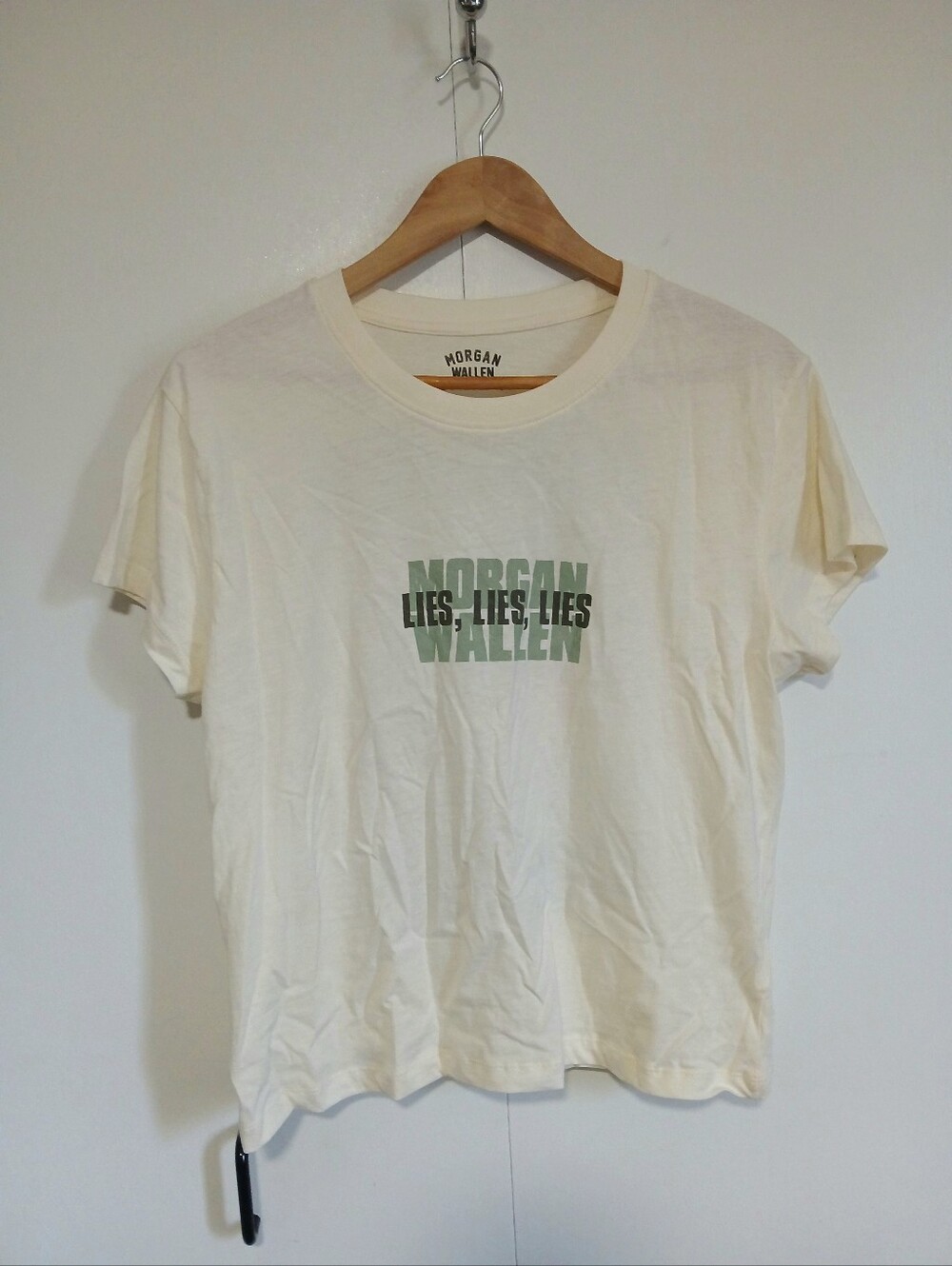 Morgan Wallen Country Music Graphic Tee - Cream Short Sleeve - Size XL